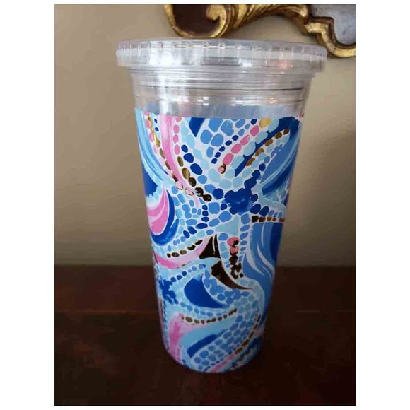 Lilly Pulitzer Tumbler With Lid BPA Free Plastic Starfish - Picture 3 of 3